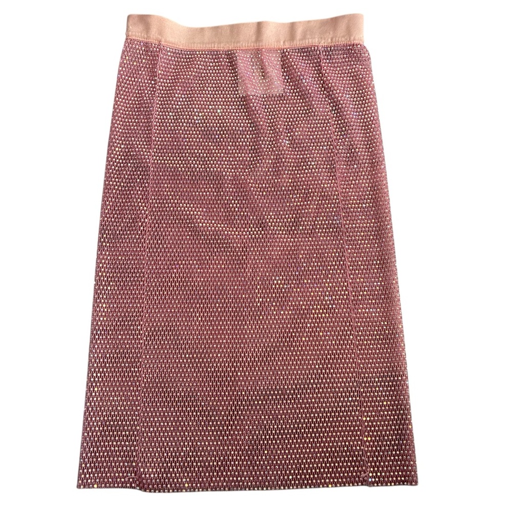 Hustler Hollywood Pencil Skirt Jewel Shimmering Sexy Stretch Pink Sequin S/M NWT